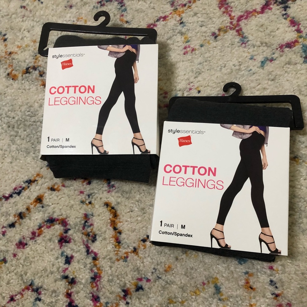 Set of 2 Hanes leggings - size Medium